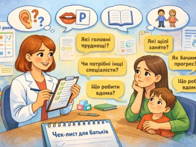 • Що запитати у логопеда на першій консультації: чек-лист для батьків