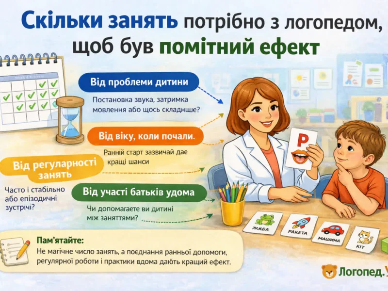 • Скільки занять потрібно з логопедом, щоб був помітний ефект