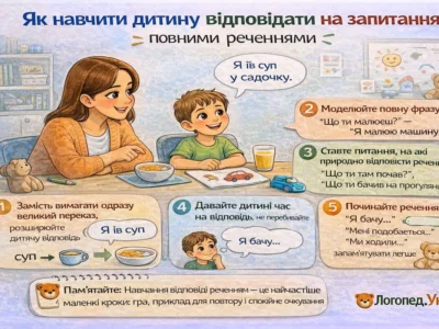 • Як навчити дитину відповідати на запитання повними реченнями